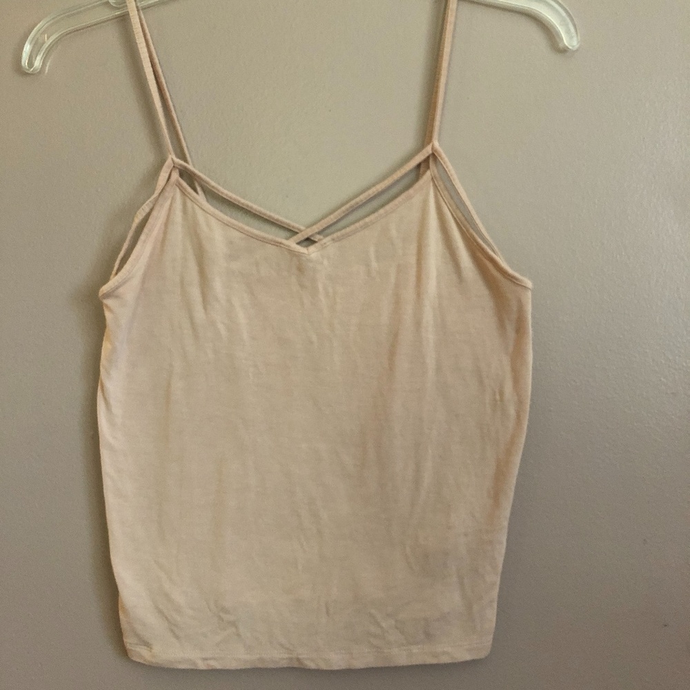 (2) AEO Soft & Sexy Tank Tops (beige & white)